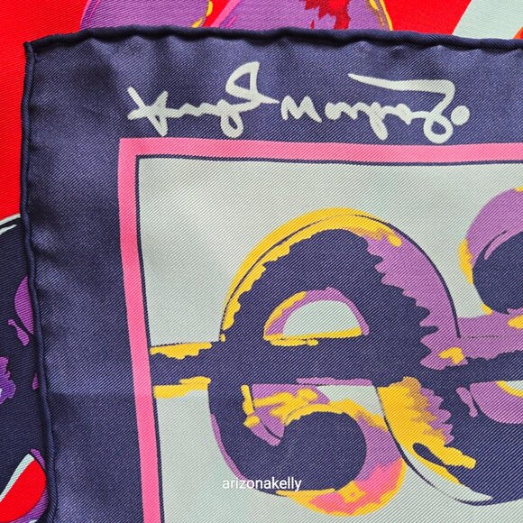 Andy Warhol Dollar Sign Silk Scarf PERFECT! Hand-Rolled Classic Memorabilia - Picture 8 of 11